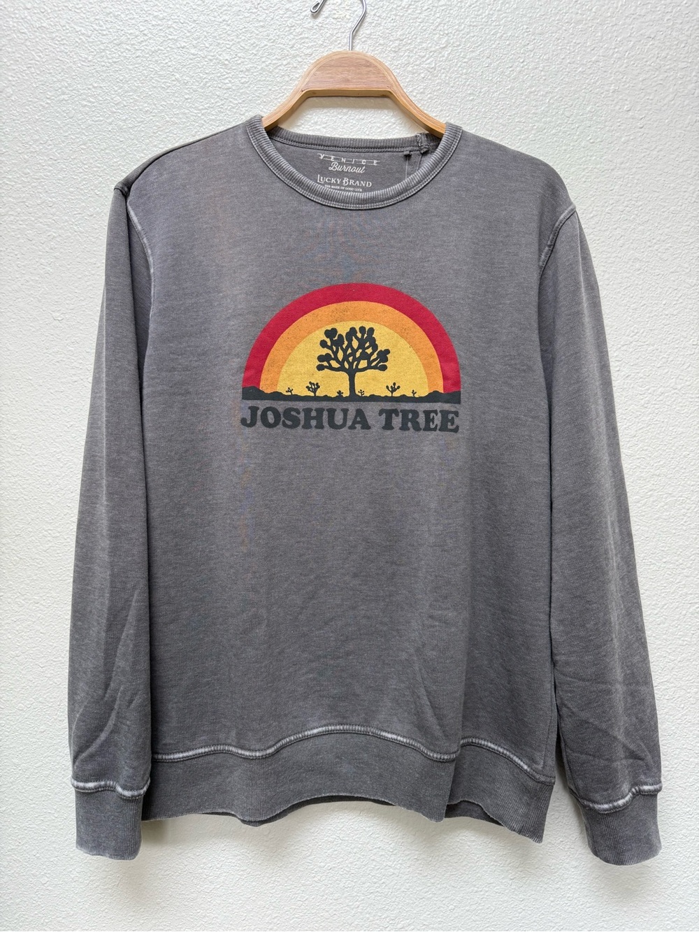 NWT Lucky Brand Joshua Tree Burnout Graphic Sweatshirt